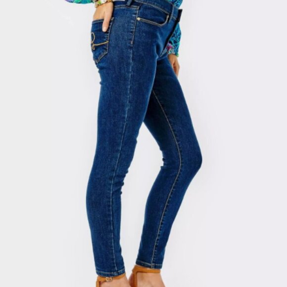 Lilly Pulitzer Super Skinny Jeans Size 00 Ankle Fit - Picture 3 of 16